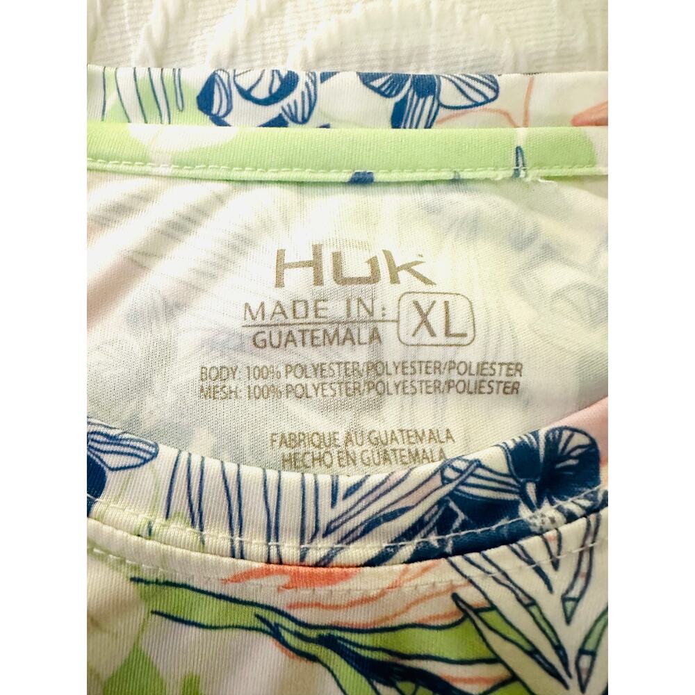 Huk Pursuit Performance Crew Women's XL Tropical Floral UPF 50+ Long Sleeve - Picture 4 of 4